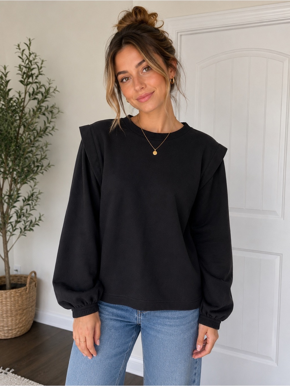 CALIA by Carrie Underwood Black Crewneck Top with Branded Tag
